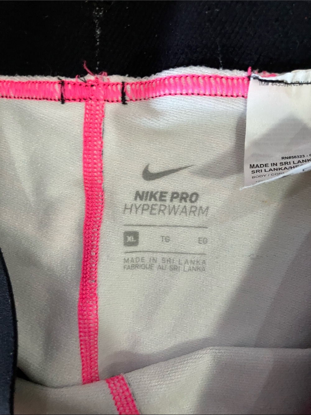 Nike Pro Women’s Black and Pink Pattern Legging and Black Legging Sz XL EUC - Picture 10 of 12